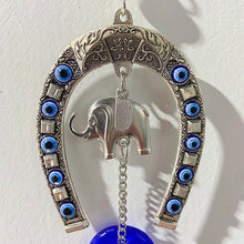 Load image into Gallery viewer, Coloured Glaze Evil Eyes Stainless Steel Elephant Wind Bell &amp; Car Pendant WA0007