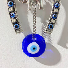 Load image into Gallery viewer, Coloured Glaze Evil Eyes Stainless Steel Elephant Wind Bell &amp; Car Pendant WA0007