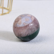 Load image into Gallery viewer, Rose Quartz With Flower Agate With Moss Agate Sphere
