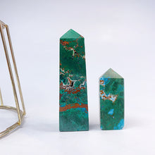 Load image into Gallery viewer, Chrysocolla Mix Malachite Tower/Point
