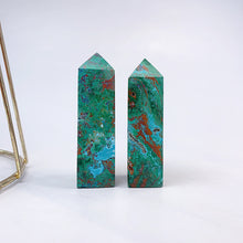 Load image into Gallery viewer, Chrysocolla Mix Malachite Tower/Point