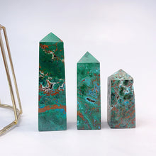 Load image into Gallery viewer, Chrysocolla Mix Malachite Tower/Point