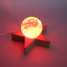 Load image into Gallery viewer, Moon And Star Wooden Sphere Stand With Lamp