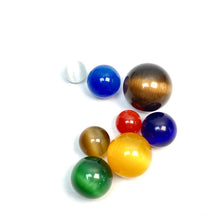 Load image into Gallery viewer, 7 Chakra Cat Eyes Stone Sphere Set
