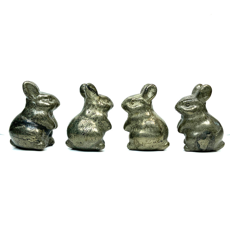 Cute Pyrite Rabbit Carvings