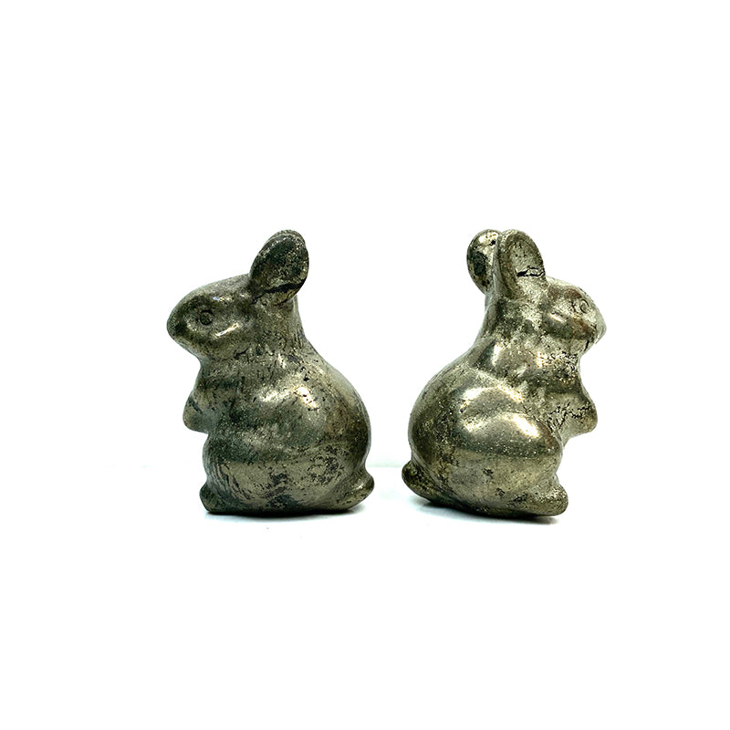 Cute Pyrite Rabbit Carvings