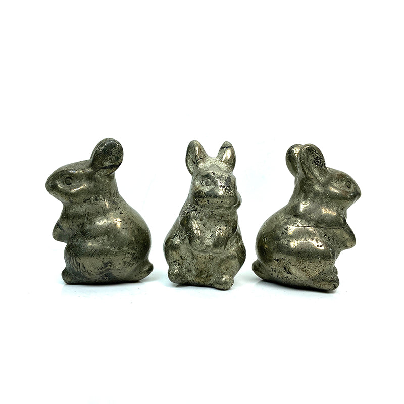 Cute Pyrite Rabbit Carvings